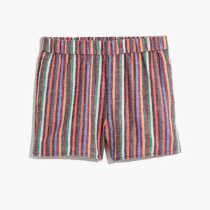 Madewell Linen Blend Rainbow Stripe Pull On shorts